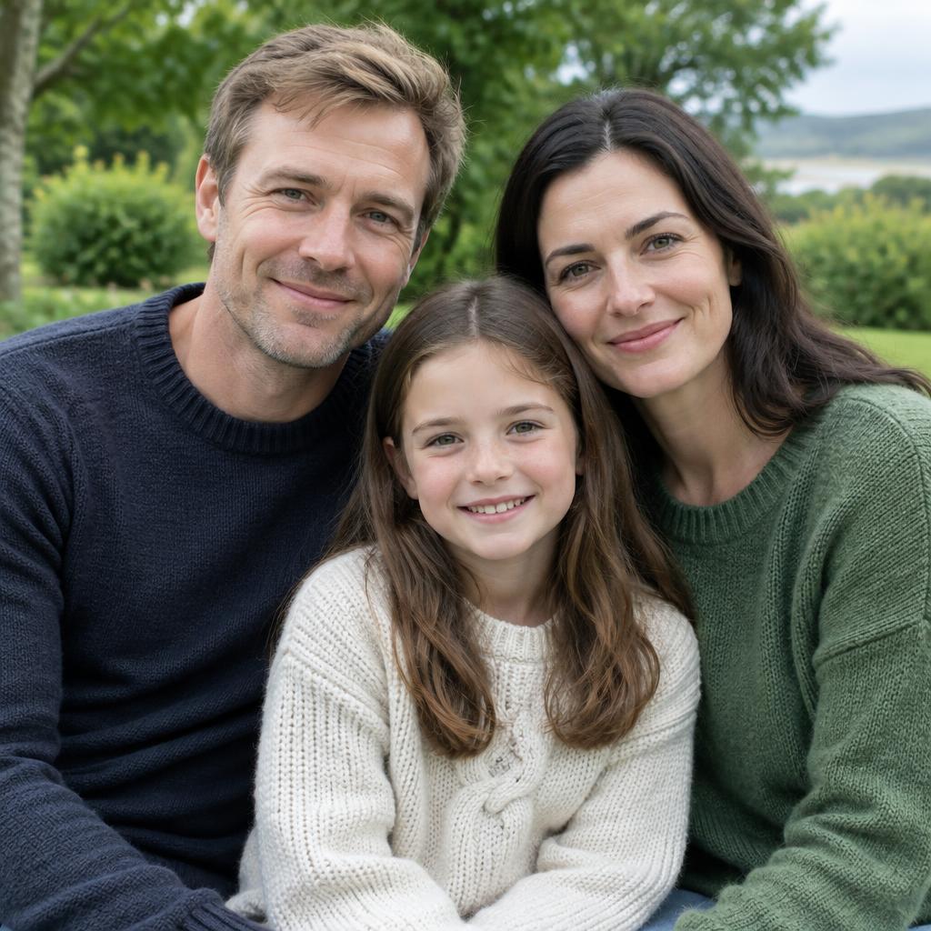 A family together in a green Irish park
